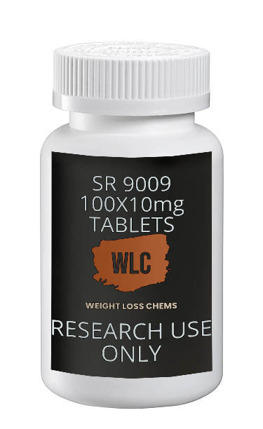 SR9009 10mg Tablets: Bottle of 100 x 10mg SR9009 tablets for research use only.